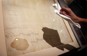 The Delaware copy of the US Bill of Rights on loan from the US National Archives in Magna Carta Law Liberty Legacy. Photography © Clare Kendall
