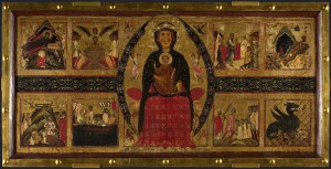 The Virgin and Child Enthroned, with Narrative Scenes