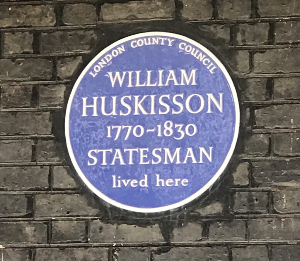 blue plaque to william huskisson