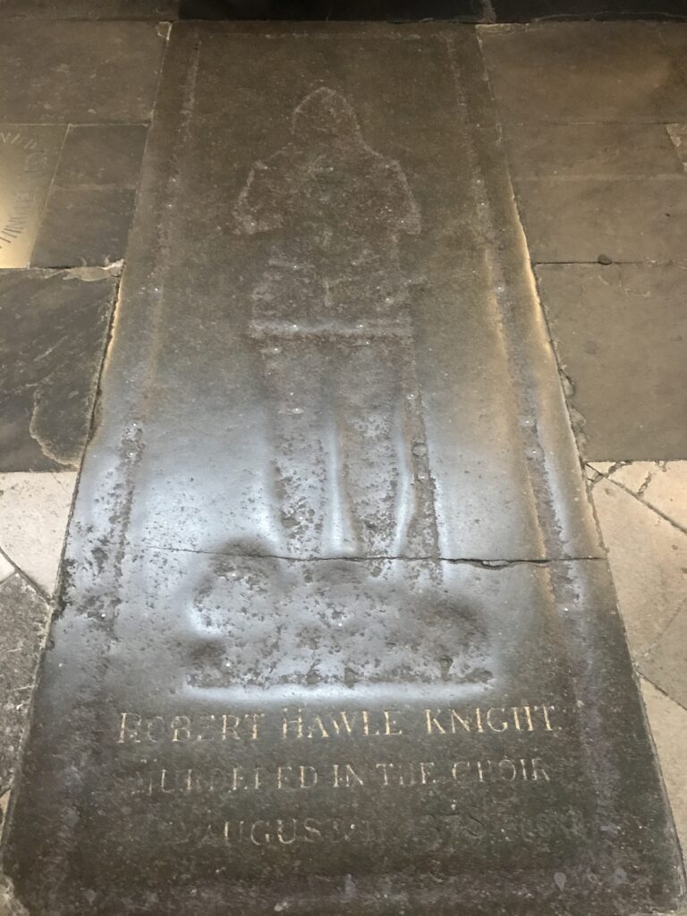 the grave of robert hawle in westminster abbey