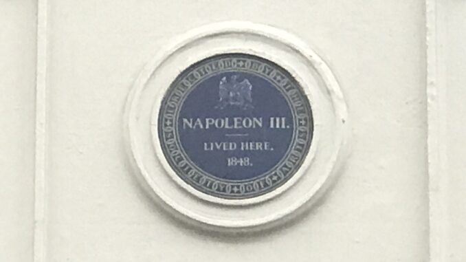 blue plaque to emperor napoleon iii