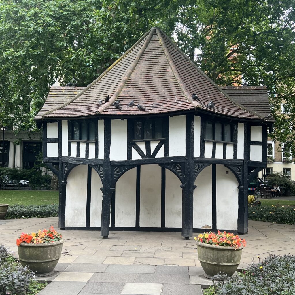 the half timbered hut in soho square