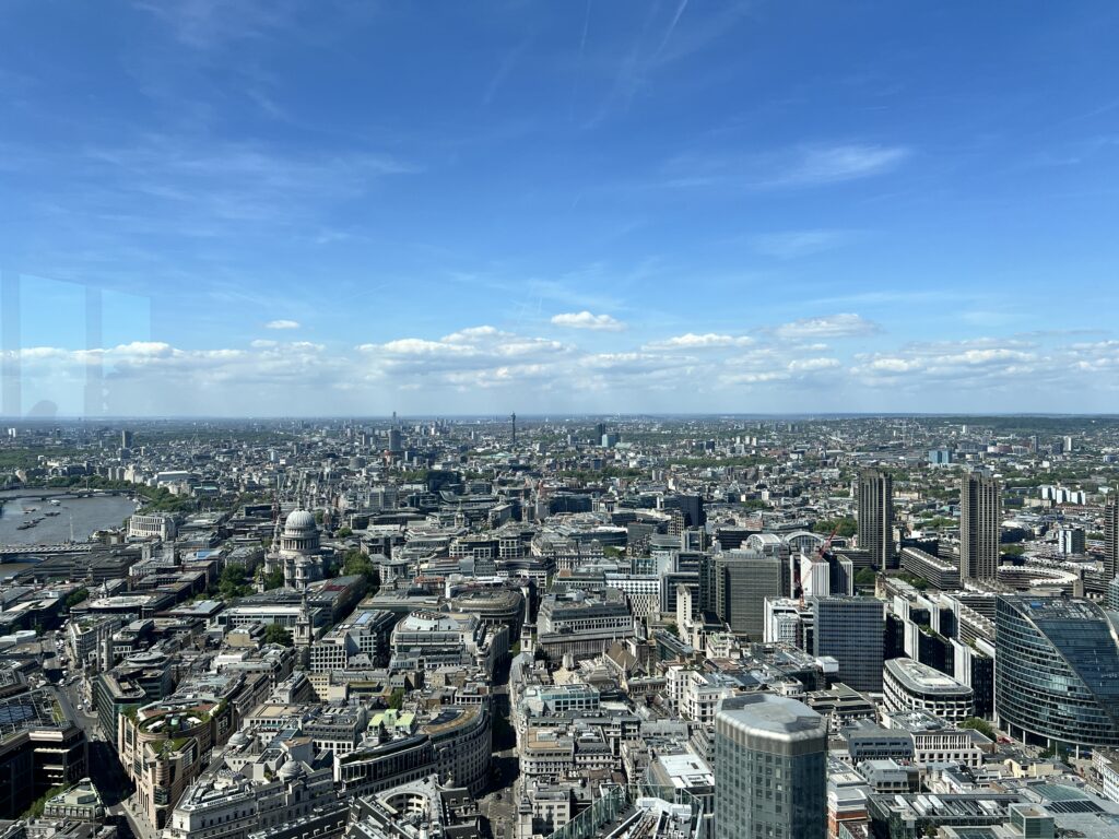 view from the lookout gallery across westminster