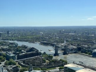 a view from the lookout viewing gallery of tower bridge